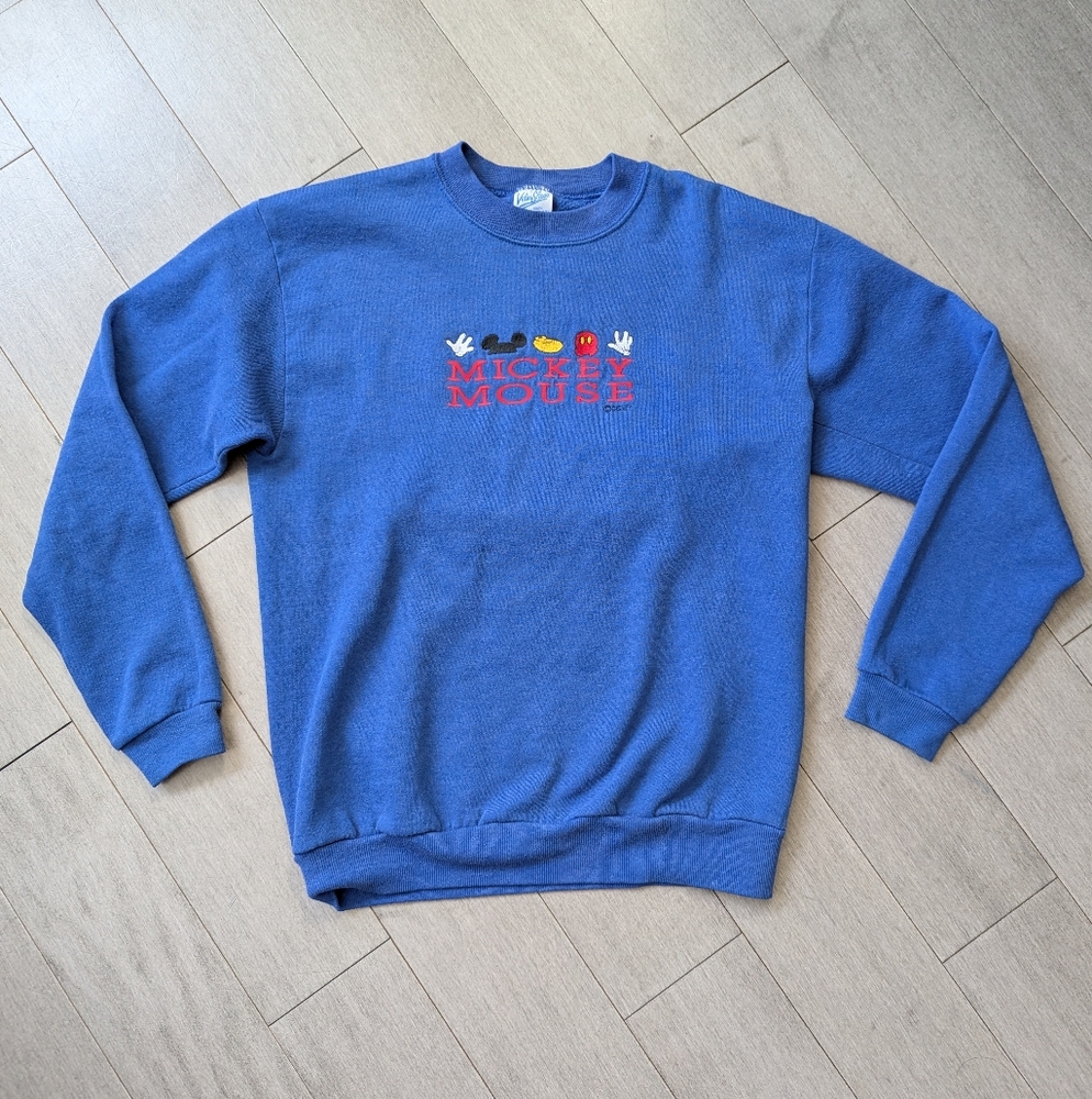Vintage Blue Mickey Mouse crew sweatshirt size kids XL or women XS